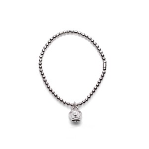 Bracciale Chantecler elastico in argento con ciondolo campanella micro in argento lucido biglierina fissa Bracciale Chantecler elastico in argento con ciondolo campanella micro in argento lucido biglierina fissa