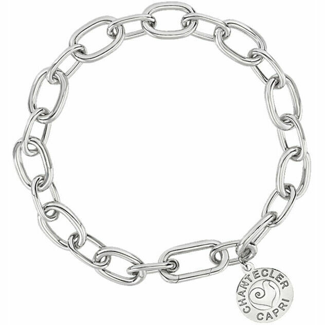 Bracciale Chantecler maglie ovali in argento con logo Chantecler