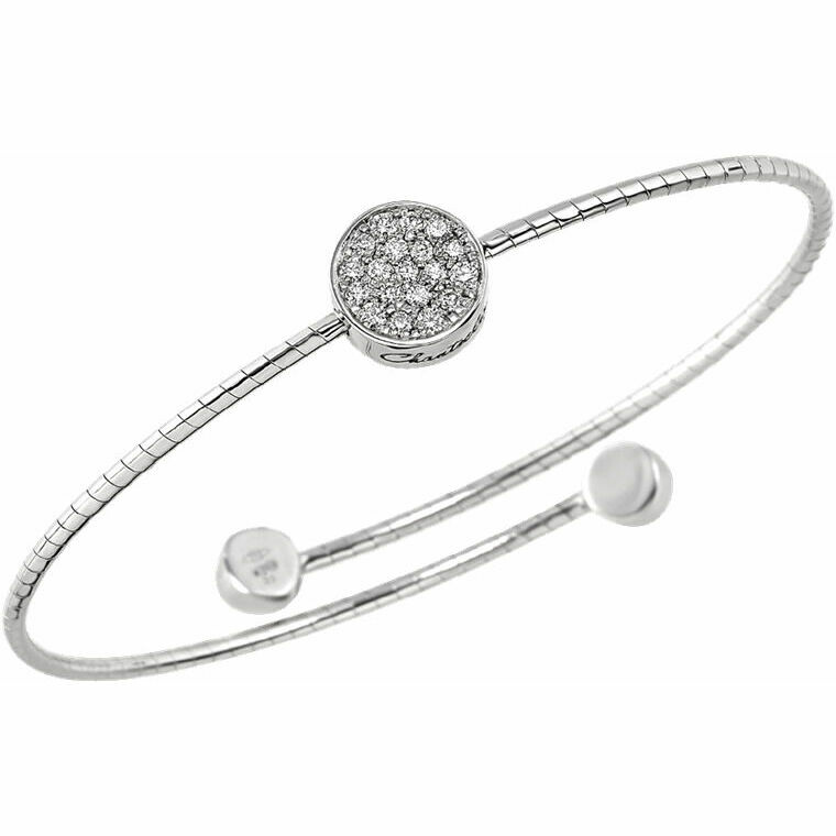 Bracciale Chantecler Paillettes elastico in oro bianco e diamanti