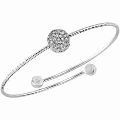 Bracciale Chantecler Paillettes elastico in oro bianco e diamanti