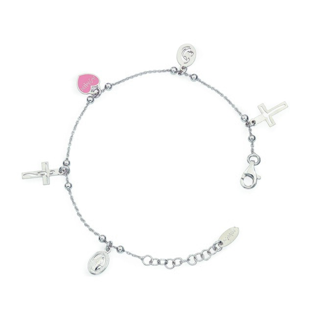 Bracciale Charm Angeli Cuore Madonna col Bambino