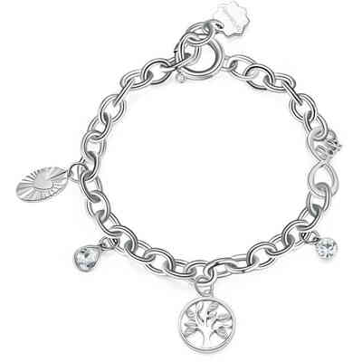 Bracciale da Donna in Acciaio e Ciondolli con Cristalli Brosway Chakra Bracciale da Donna in Acciaio e Ciondolli con Cristalli Brosway Chakra