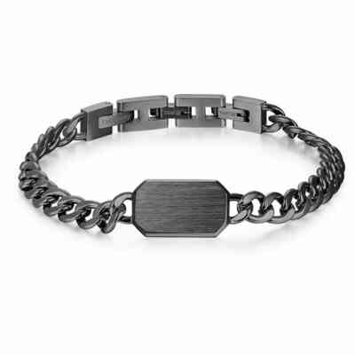 Bracciale da uomo Brosway INK in acciaio brunito maglia a catena Bracciale da uomo Brosway INK in acciaio brunito maglia a catena