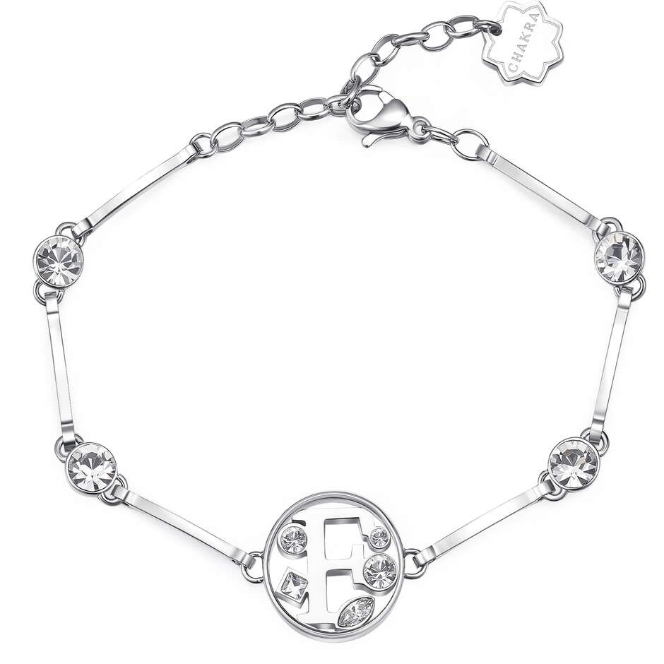 Bracciale Donna Brosway Chakra con lettera F e cristalli