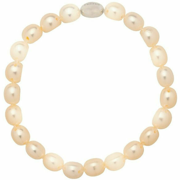 Bracciale elastica Mimi con perle bottone rosa da 7 mm