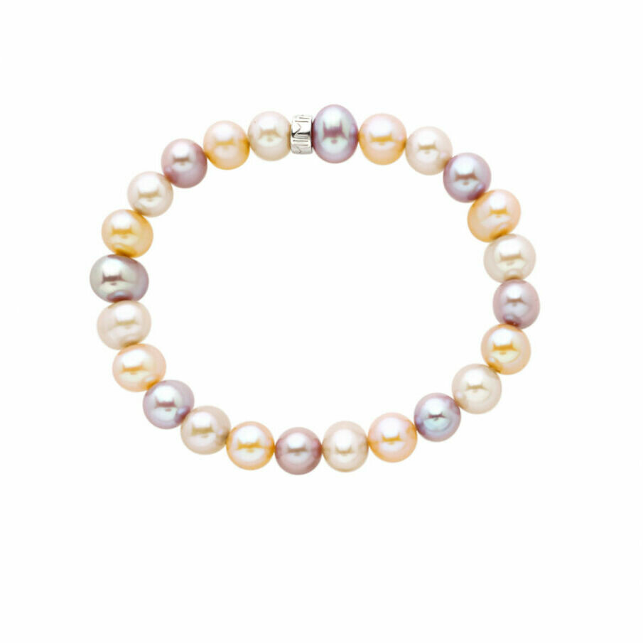 Bracciale elastica Mimi con perle multicolor 7-8 mm