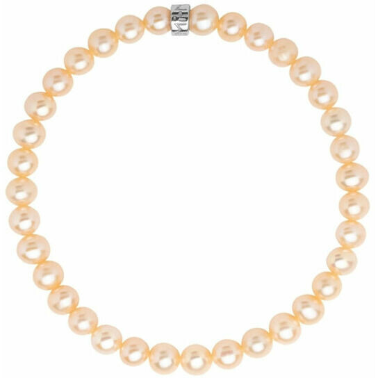 Bracciale elastica Mimi con perle rosa 5-6 mm