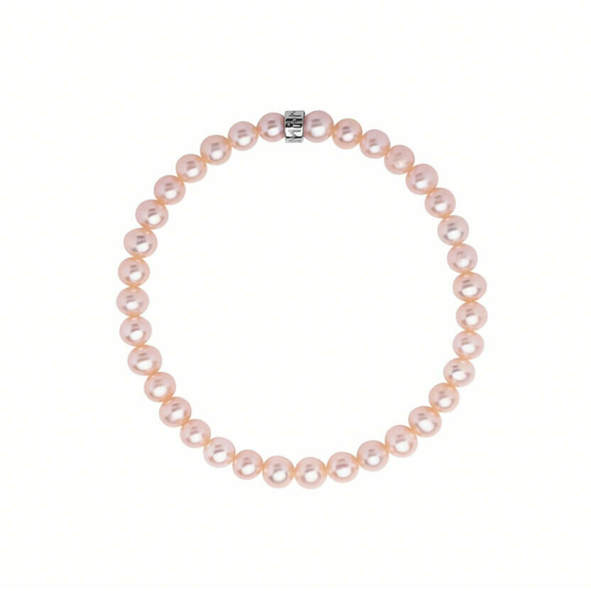 Bracciale elastica Mimi con perle viola 5-6 mm