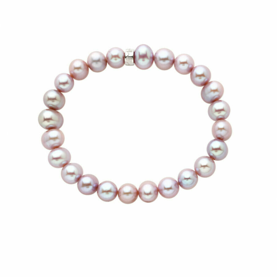 Bracciale elastica Mimi con perle viola 7-8 mm
