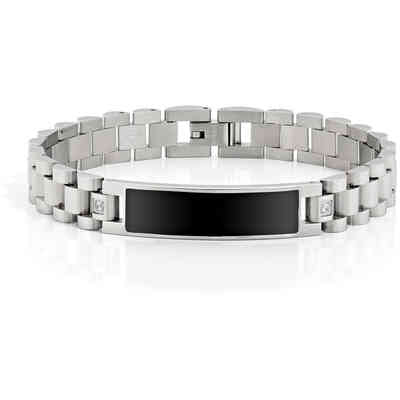 Bracciale Emotion da uomo con piastra centrale nera Bracciale Emotion da uomo con piastra centrale nera