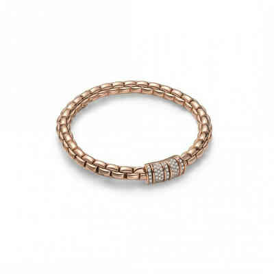Bracciale Fope Flex'it in oro rosa con pavè Bracciale Fope Flex'it in oro rosa con pavè