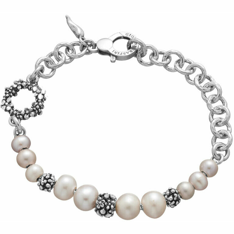 Bracciale Giovanni Raspini Blossom Light in argento e perle rosa naturali
