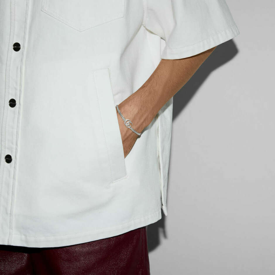 Bracciale Gucci GG Marmont in argento maglia a catena
