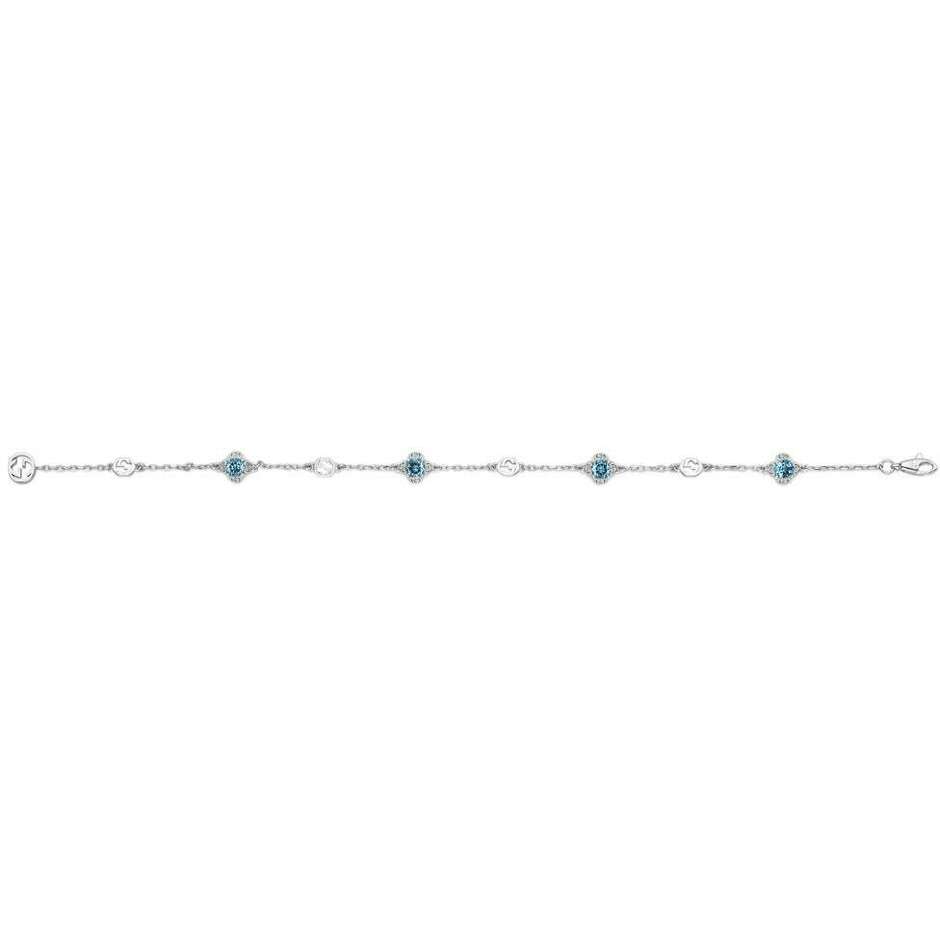 Bracciale Gucci Interlogking G in oro bianco e topazi