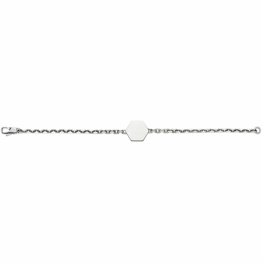 Bracciale Gucci Trademark in argento con centrale esagonale