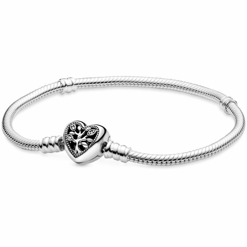 Bracciale Pandora con Chiusura a Cuore albero della Famiglia