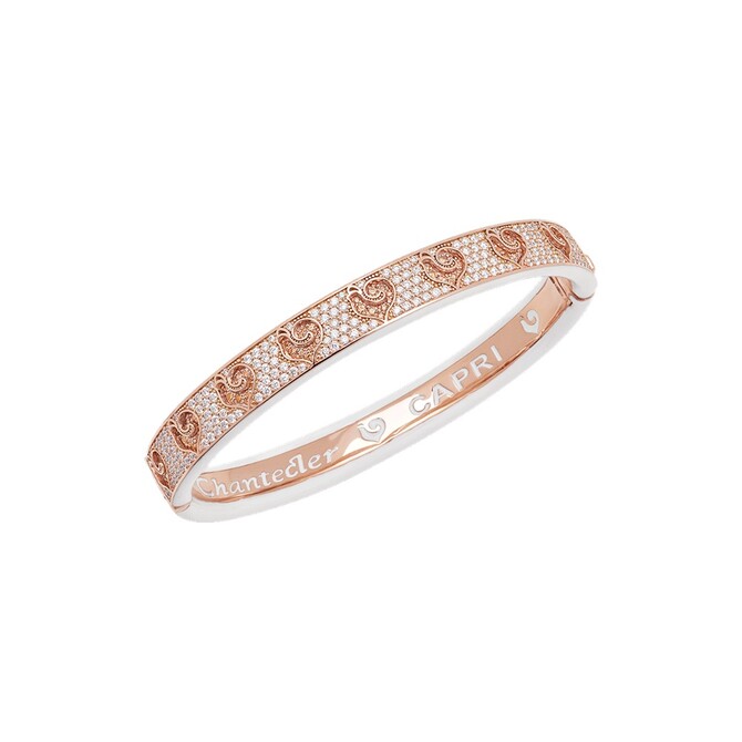Bracciale rigido Chantecler Carousel in oro rosa diamanti e smalto