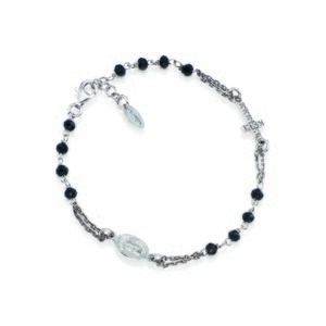 Bracciale Rosario in Argento Nero Amen