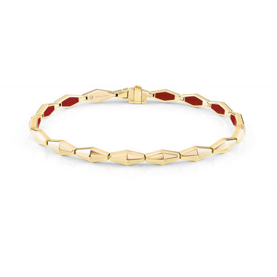 Bracciale Salvini Eva in oro giallo e hybrid ceramic rossa