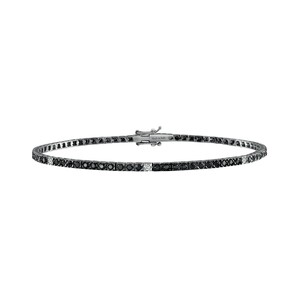 Bracciale Salvini tennis in oro bianco con diamante bianco e diamante black Bracciale Salvini tennis in oro bianco con diamante bianco e diamante black