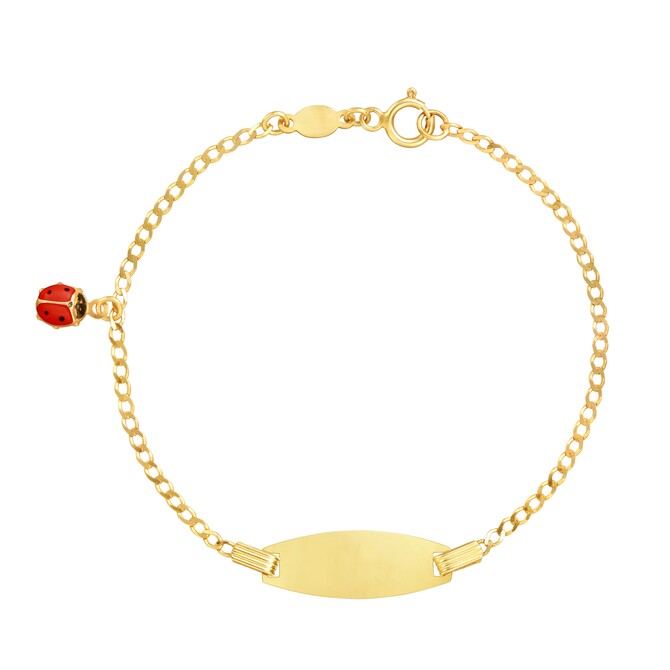 Bracciale Stroili bimbo in oro giallo con targhetta e coccinella rossa