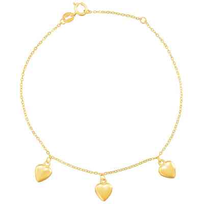 Bracciale Stroili con pendenti a forma di Cuore in Oro Giallo Bracciale Stroili con pendenti a forma di Cuore in Oro Giallo