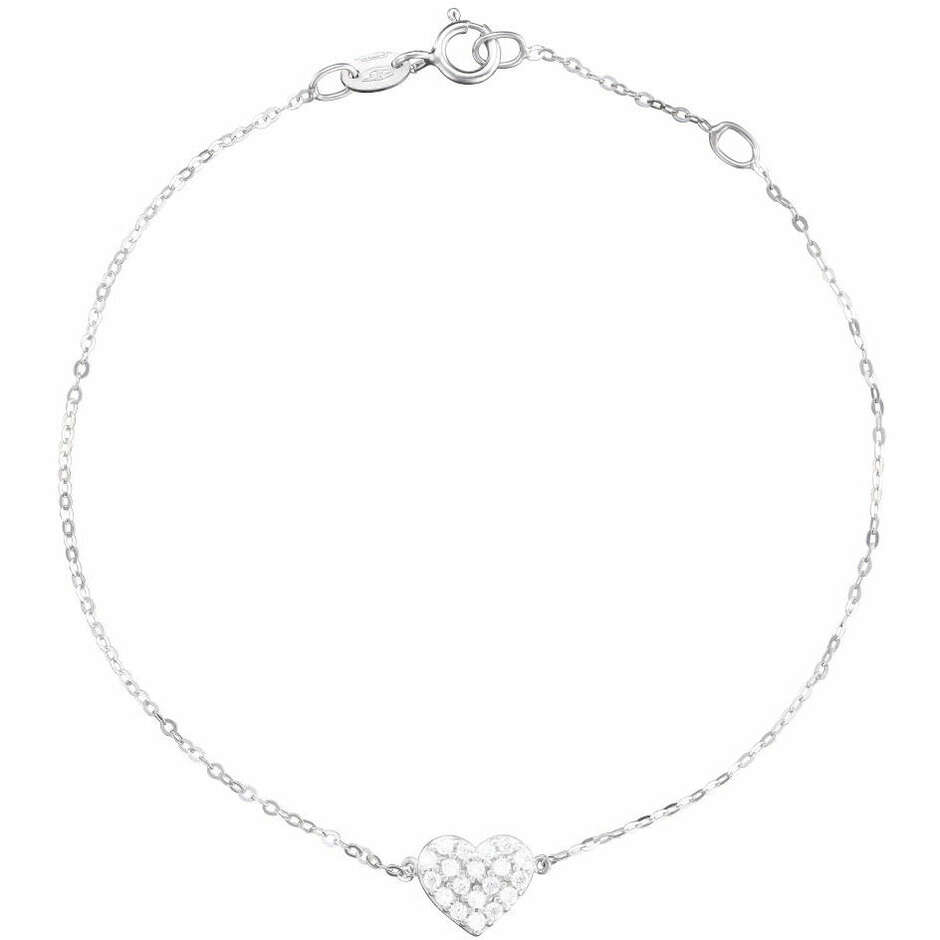 Bracciale Stroili in oro bianco con cuore in pave di zirconi