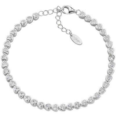 Bracciale Tennis Amen con cuori bianchi Bracciale Tennis Amen con cuori bianchi