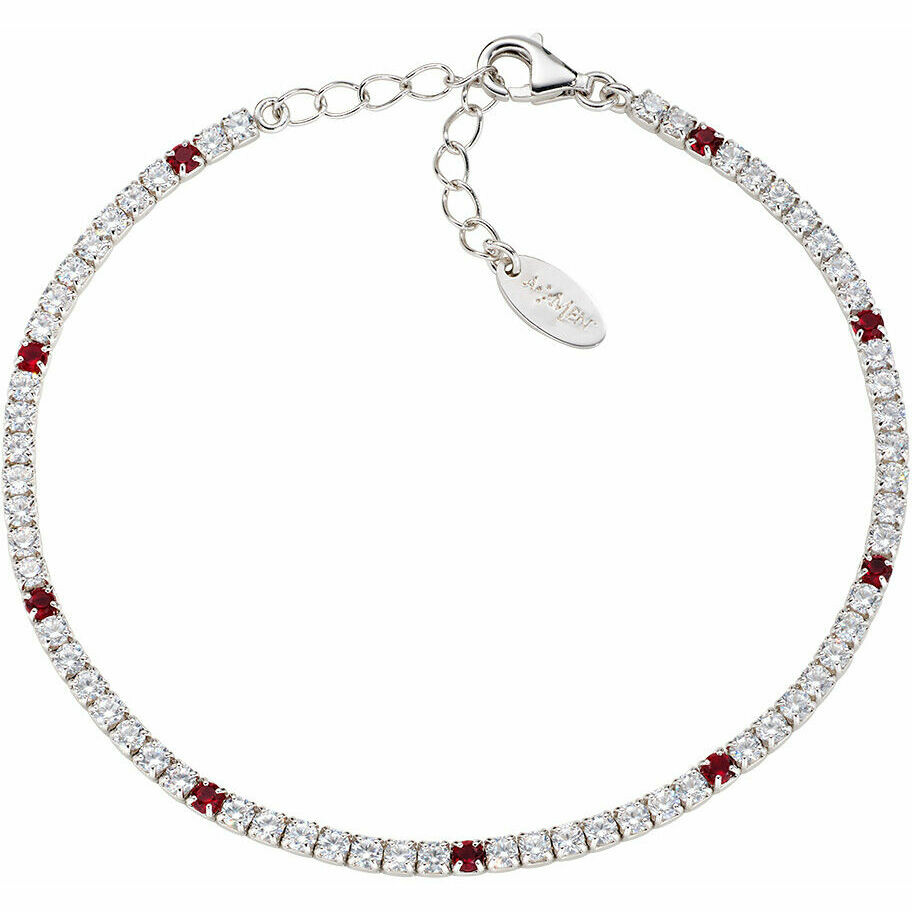 Bracciale Tennis Amen con Zirconi bianchi e rossi