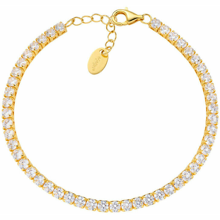 Bracciale Tennis Amen Doraato con zirconi bianchi 3 mm