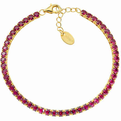 Bracciale Tennis Amen Dorato con zirconi Rossi 3 mm Bracciale Tennis Amen Dorato con zirconi Rossi 3 mm