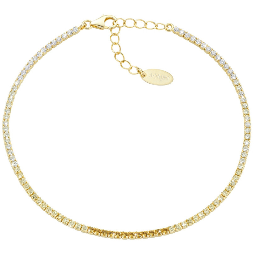 Bracciale Tennis Amen dorato degradè giallo 2,5 mm