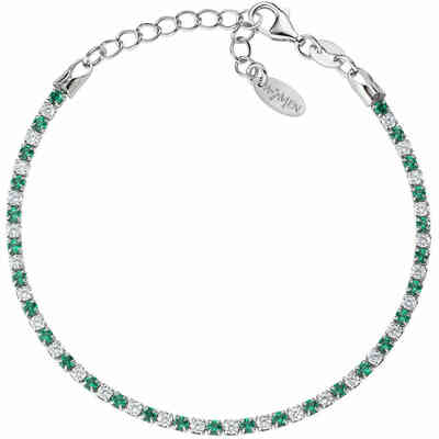 Bracciale tennis Amen in argento e zirconi bianchi e verdi intervallati Bracciale tennis Amen in argento e zirconi bianchi e verdi intervallati