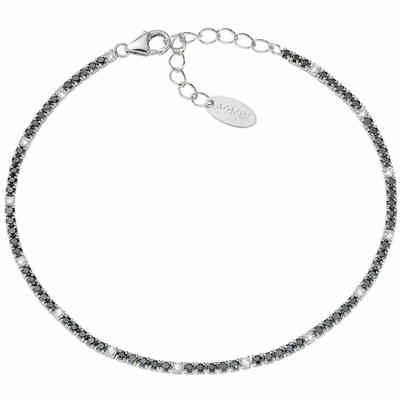 Bracciale Tennis argento con Zirconi Neri e Bianchi 1,5 mm Bracciale Tennis argento con Zirconi Neri e Bianchi 1,5 mm