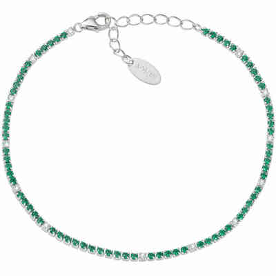 Bracciale Tennis argento con Zirconi Verdi e Bianchi 1,5 mm Bracciale Tennis argento con Zirconi Verdi e Bianchi 1,5 mm