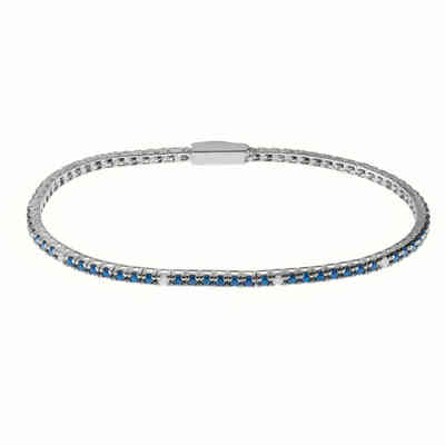 Bracciale tennis Bliss in argento e zirconi blu e bianchi 19,5 cm Bracciale tennis Bliss in argento e zirconi blu e bianchi 19,5 cm