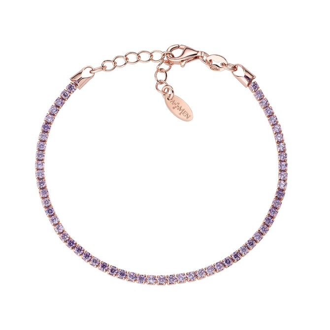 Bracciale Tennis in Argento Rose Zirconi Lilla