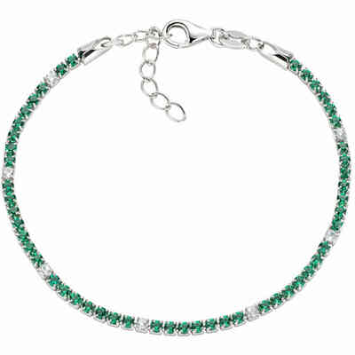 Bracciale Tennis in Argento Zirconi Verde Smeraldo Amen Bracciale Tennis in Argento Zirconi Verde Smeraldo Amen