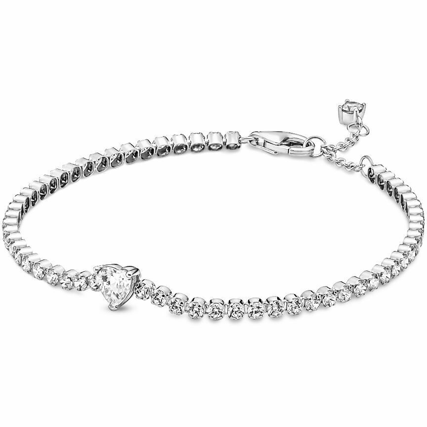 Bracciale Tennis Pandora con Cuore in rilievo