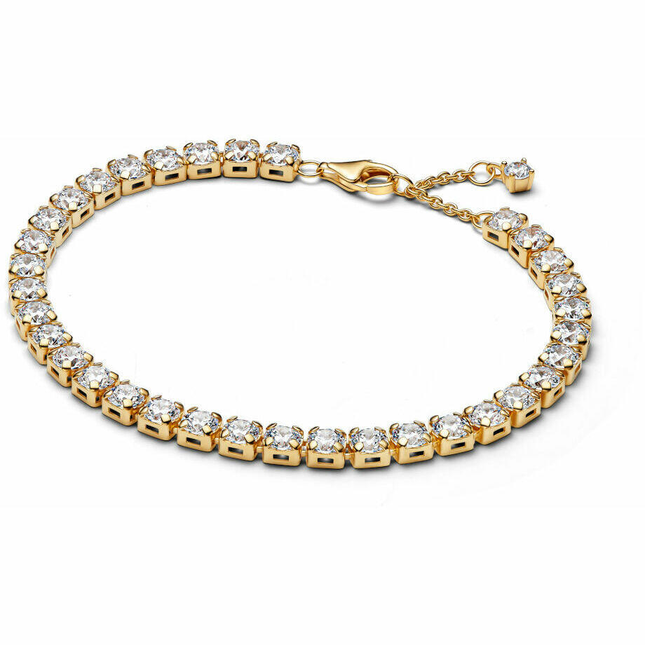 Bracciale Tennis Pandora con Oietre grandi placcato oro