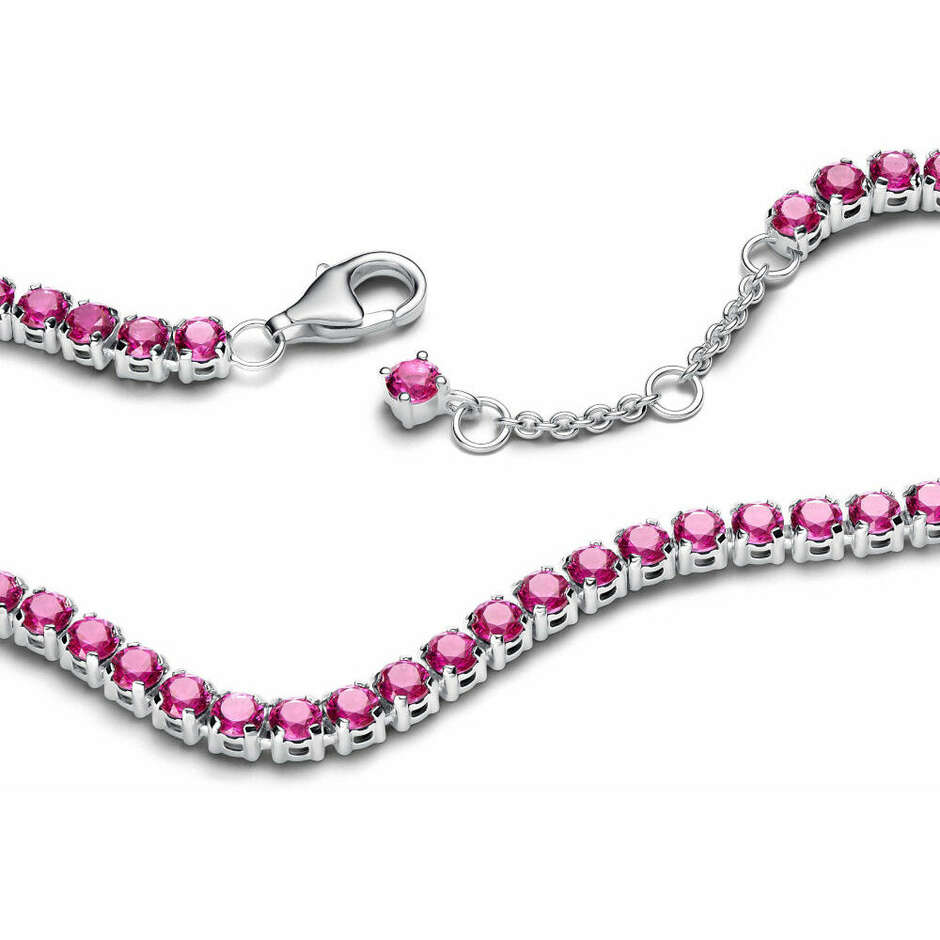 Bracciale Tennis Pandora Cristalli Rosa Scuro