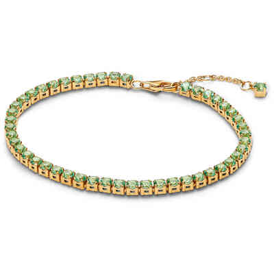 Bracciale Tennis Pandora Cristalli Verdi placcato oro Bracciale Tennis Pandora Cristalli Verdi placcato oro