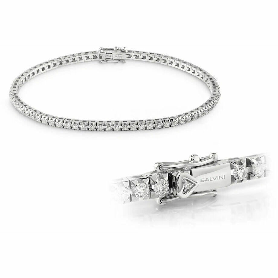 Bracciale tennis Salvini Battito in oro bianco con diamanti da 3.01 ct