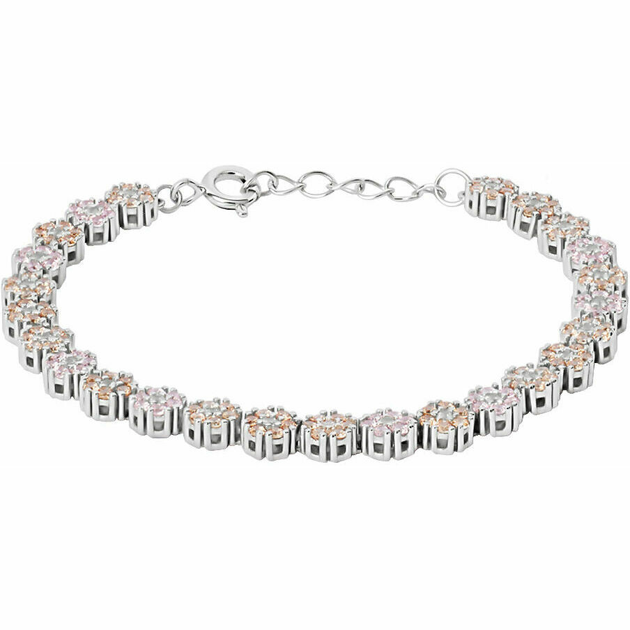 Bracciale tennis Stroili fiori in argento e zirconi multicolor
