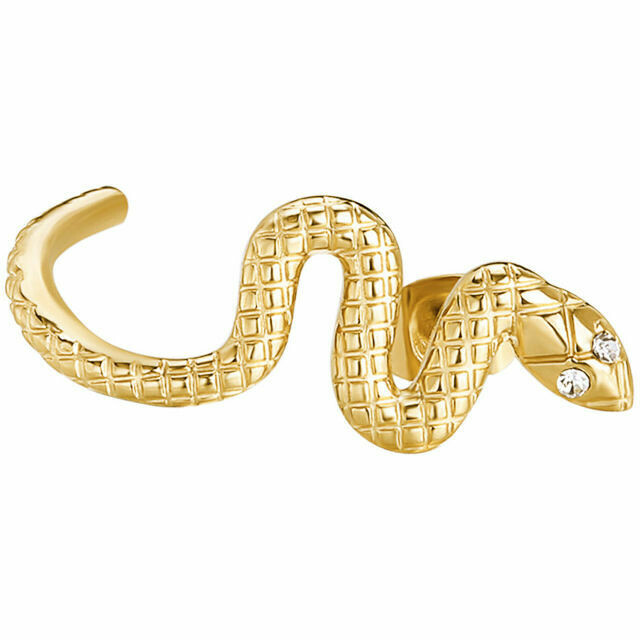 Brosway Chakra single earring in golden steel in the shape of a snake