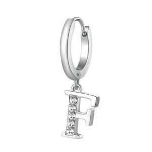 Brosway CHAKRA single earring in steel with letter F and crystals Brosway CHAKRA single earring in steel with letter F and crystals