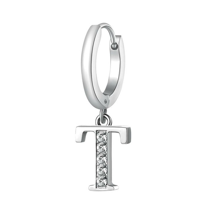 Brosway CHAKRA single earring in steel with letter T and crystals
