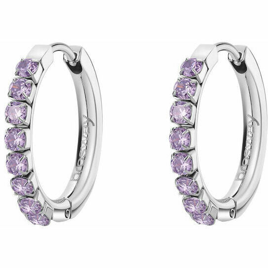 Brosway Desideri small hoop earrings in steel and amethyst zircons