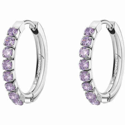 Brosway Desideri small hoop earrings in steel and amethyst zircons
