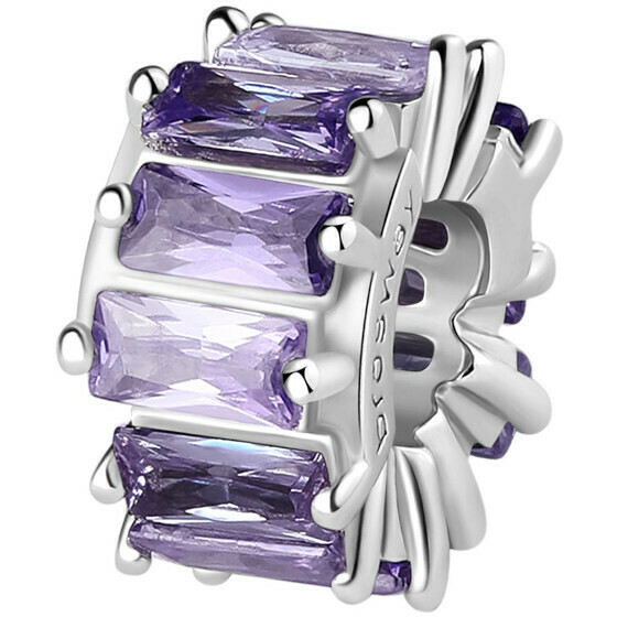 Brosway Fancy charm in silver and amethyst colored zircons